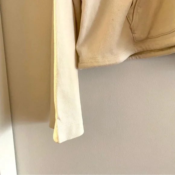 J Crew M size cream color sweatshirt with hood. - Picture 2 of 7